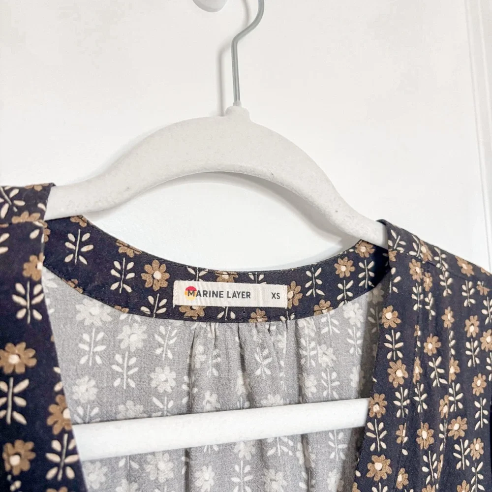 Marine Layer Annika Floral Midi Dress - Picture 6 of 9